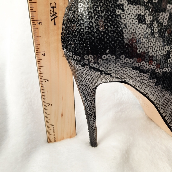 Aldo Cirelle Black Sequin Boots Size 8 US - Picture 9 of 15